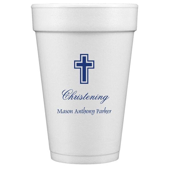 Outlined Cross Styrofoam Cups